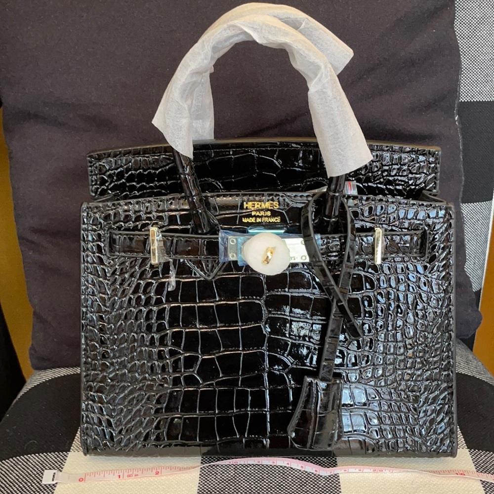 Black Crocodile Mini Bag